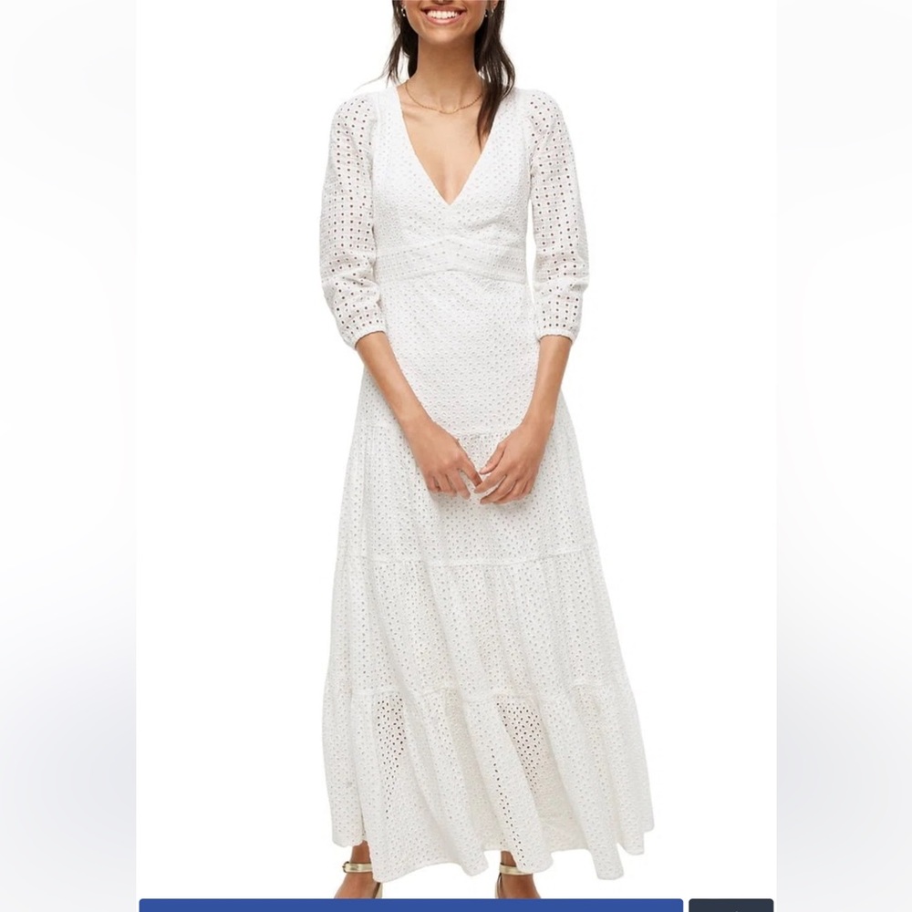 J. Crew White Eyelet Maxi Dress